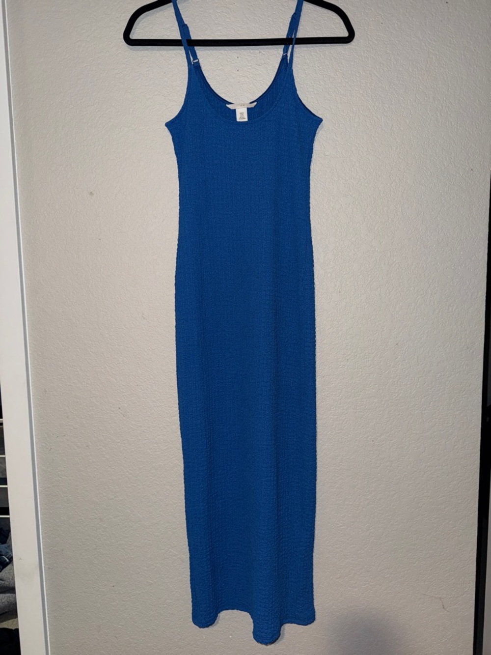 H&M Crinkled Jersey Midi Dress in Blue Size XS NWOT - Picture 3 of 8
